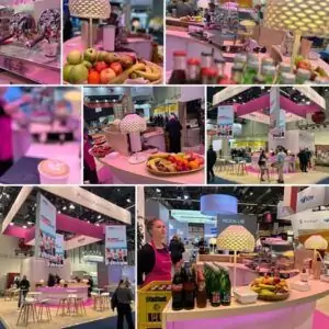 Barista-Service mit Siebträgermaschine, Obst und Getränken am Stand von Bristol Myers Squibb bei der DGHO-Jahrestagung in Köln